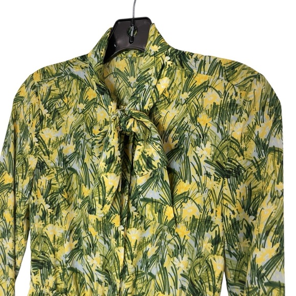 Sunday Best Aritzia Veronica Dress, Yellow, Green Leaf Print size XXS - Picture 5 of 16